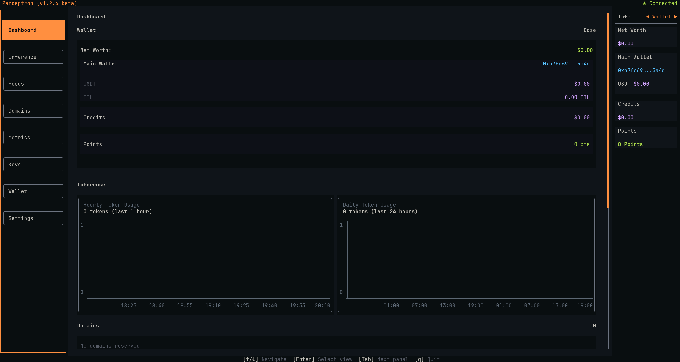 Perceptron TUI Interface